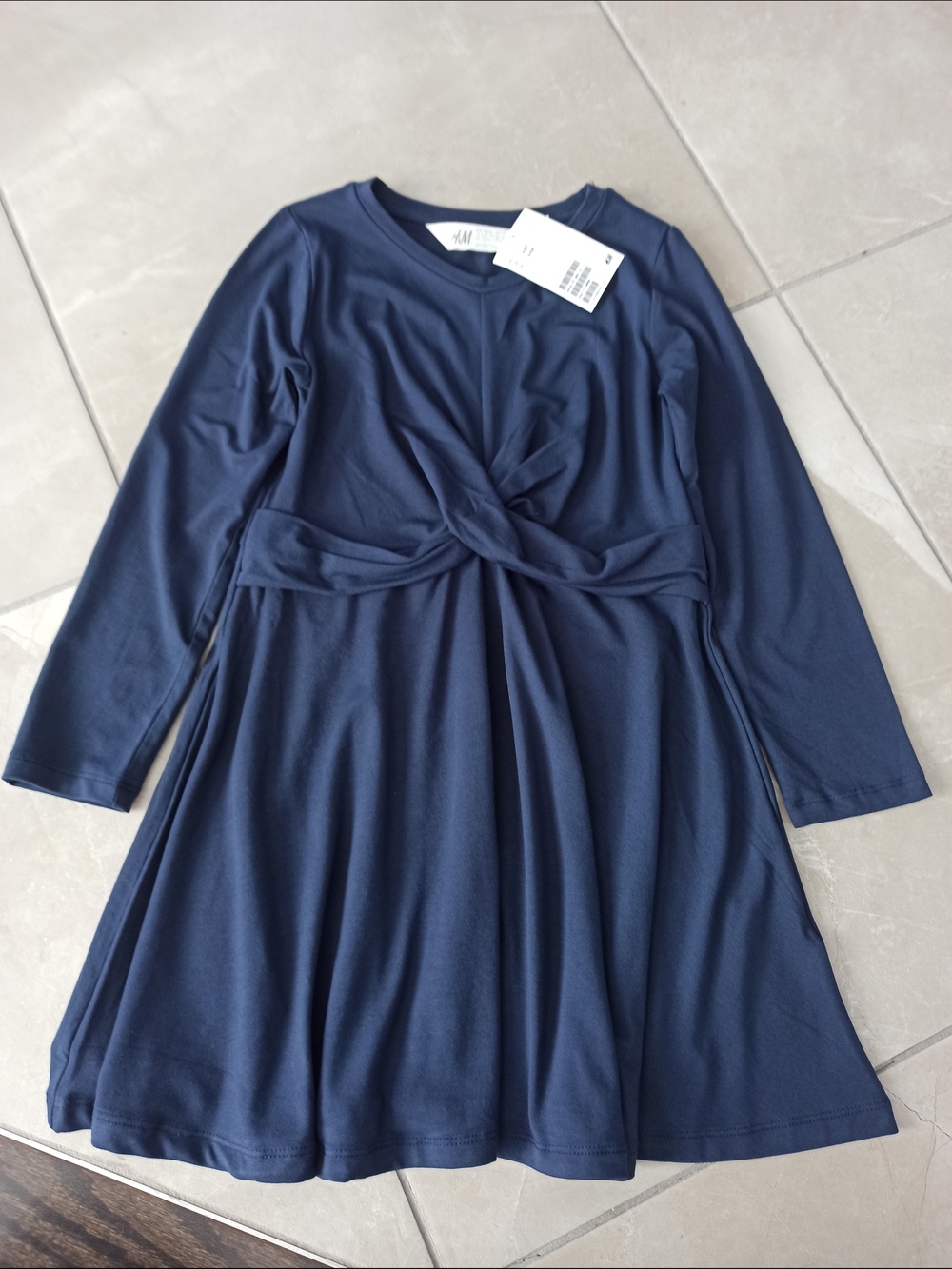 2/$25 H&M Knot-Front Long Sleeve Dress – Girls Size 4–6 NWT